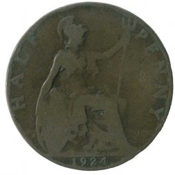 Великобритания 1/2 пенни 1924 год
