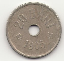 Румыния 20 бани 1905 год