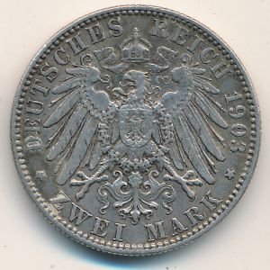 Саксония 2 марки 1903 год