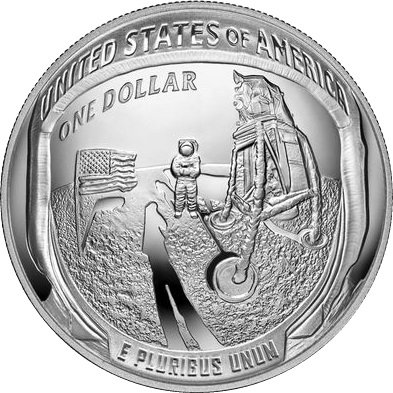 США 1 доллар 2019 год - 50 лет Космической программе Аполлон-11 Proof