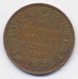 Британская Индия 1/4 анны 1942 год