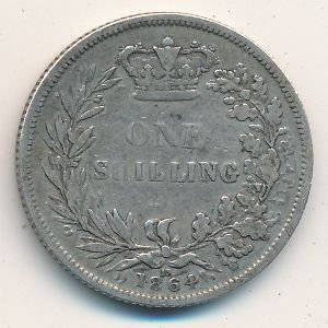 Великобритания 1 шиллинг 1864 год