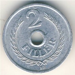 Венгрия 2 филлера 1957 год
