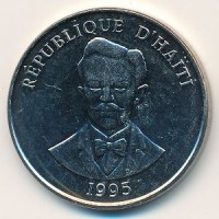 Монета Гаити 20 сентим 1995 год - Шарлемань Перальт