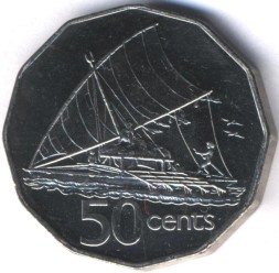 Фиджи 50 центов 2006 год - Каноэ