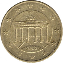 Германия 10 евроцентов 2002 год - Бранденбургские ворота (J)