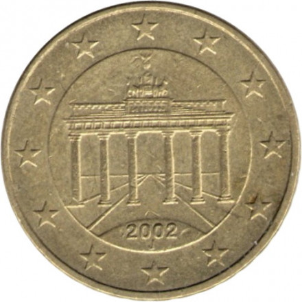 Германия 10 евроцентов 2002 год - Бранденбургские ворота (J)