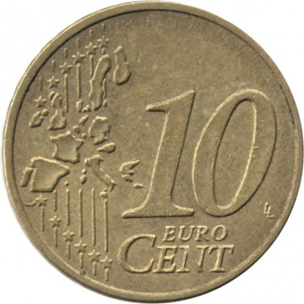 Германия 10 евроцентов 2002 год - Бранденбургские ворота (J)