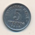 Германия 5 пфеннигов 1918 год (J)