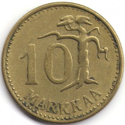 Финляндия 10 марок 1958 год (&quot;Большая &quot;1&quot;)