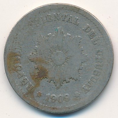 Уругвай 5 сентесимо 1909 год
