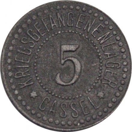 Германия (Город Кассель, Лагерь для военнопленных) 5 пфеннигов 1914-1918 год (нотгельд)