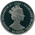 Фолклендские острова 50 пенсов 2005 год - Черчилль