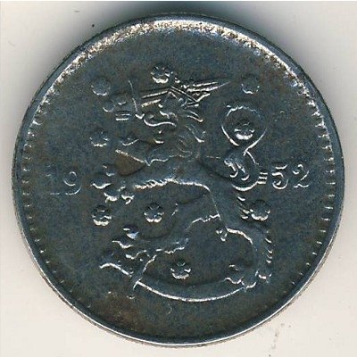 Финляндия 1 марка 1952 год (старый тип)
