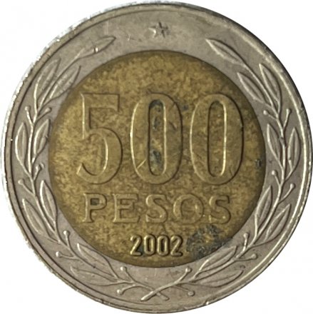Чили 500 песо 2002 год