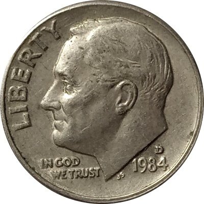 США 1 дайм (10 центов) 1984 год - Франклин Рузвельт (D)