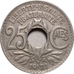 Франция 25 сантимов 1921 год
