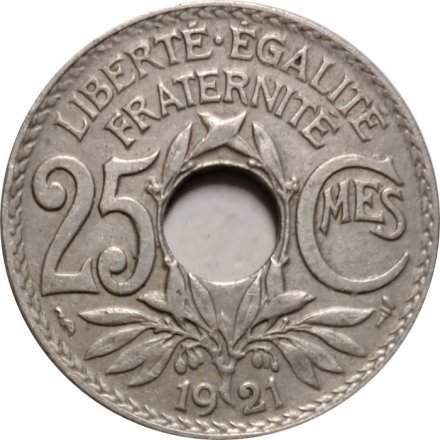 Франция 25 сантимов 1921 год