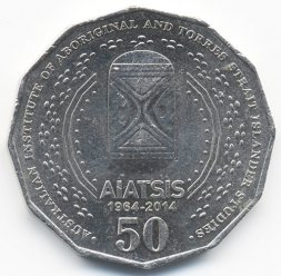 Австралия 50 центов 2014 год - 50 лет Институту изучения коренных народов