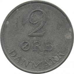 Дания 2 эре 1969 год - Король Фредерик IX
