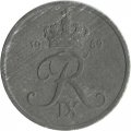 Дания 2 эре 1969 год - Король Фредерик IX