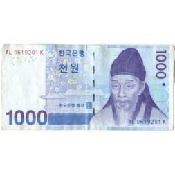 Южная Корея 1000 вон 2007 год - VF
