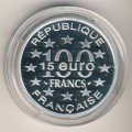 Франция 100 франков - 15 евро 1997 год