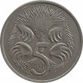 Австралия 5 центов 1968 год - Ехидна
