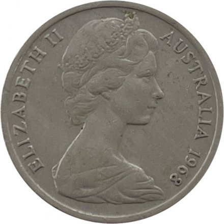 Австралия 5 центов 1968 год - Ехидна