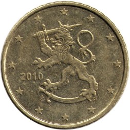 Финляндия 50 евроцентов 2010 год - Герб Финляндии