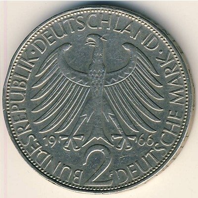 ФРГ 2 марки 1966 год (F)