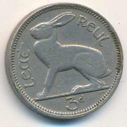 Ирландия 3 пенса 1949 год