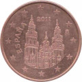 Испания 5 евроцентов 2011 год - Кафедральный собор Сантьяго-де-Компостела