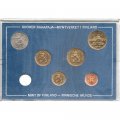 Годовой набор из 7 монет Финляндии 1976 года в банковской упаковке