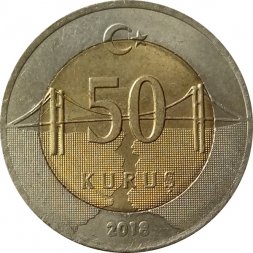 Турция 50 куруш 2018 год