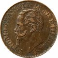 Италия 1 чентезимо 1867 год - (&quot;M&quot; - Милан)