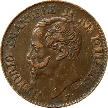 Италия 1 чентезимо 1867 год - (&quot;M&quot; - Милан)