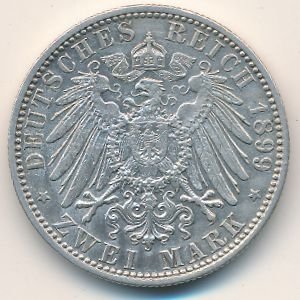 Бавария 2 марки 1899 год