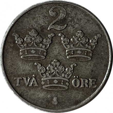 Швеция 2 эре 1946 год - Король Густав V
