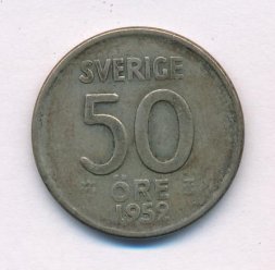 Швеция 50 эре 1952 год