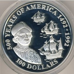 Острова Кука 100 долларов 1992 год