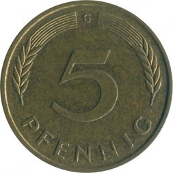 ФРГ 5 пфеннигов 1986 год (G)