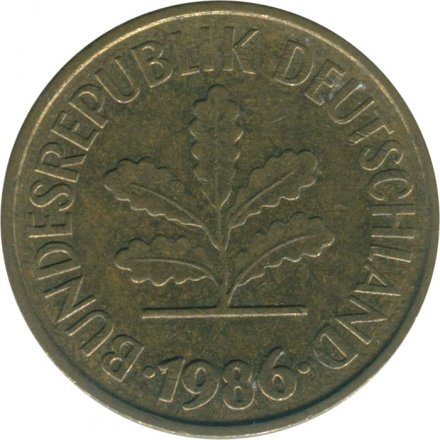 ФРГ 5 пфеннигов 1986 год (G)
