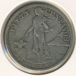 Филиппины 50 сентаво 1919 год