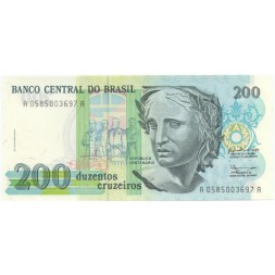 Бразилия 200 крузейро 1990 год - Лицо Свободы, Картина Педро Бруно UNC