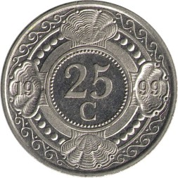 Антильские острова 25 центов 1999 год