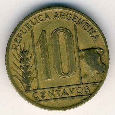 Аргентина 10 сентаво 1942 год