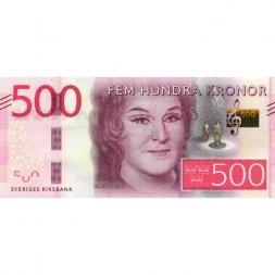 Швеция 500 крон 2015 год (префикс К выпуск 2022 год) - Портрет Биргит Нильссон - UNC