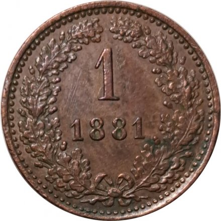 Австрия 1 крейцер 1881 год