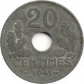 Франция 20 сантимов 1941 год (номинал - &quot;20&quot;)